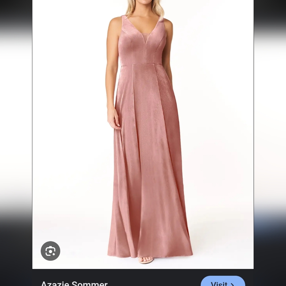 Azazie Sommer Dusty Rose Bridesmaid Dress Pleated Gown NWT